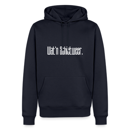 Herren Premium Hoodie - wat'n Schietweer (weiss) - Navy
