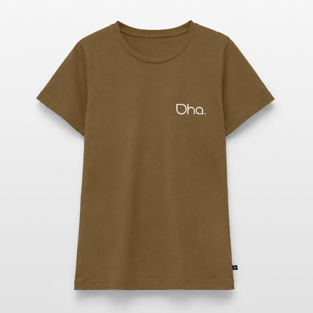 Oha (weiß) - Damen Premium Bio T-Shirt - Nussbraun