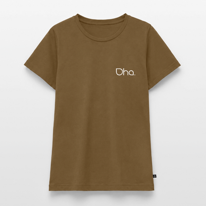 Oha (weiß) - Damen Premium Bio T-Shirt - Nussbraun