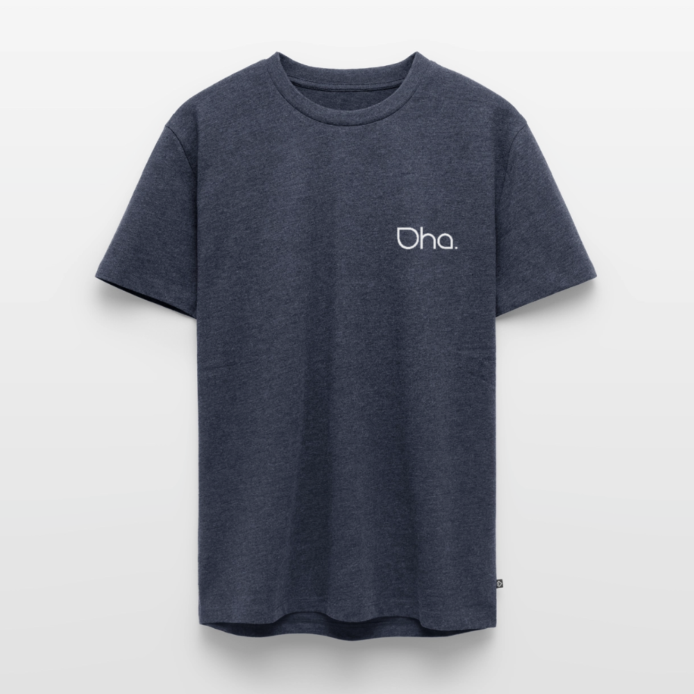 Oha - Herren Premium T-Shirt (weiß) - Jeansblau 