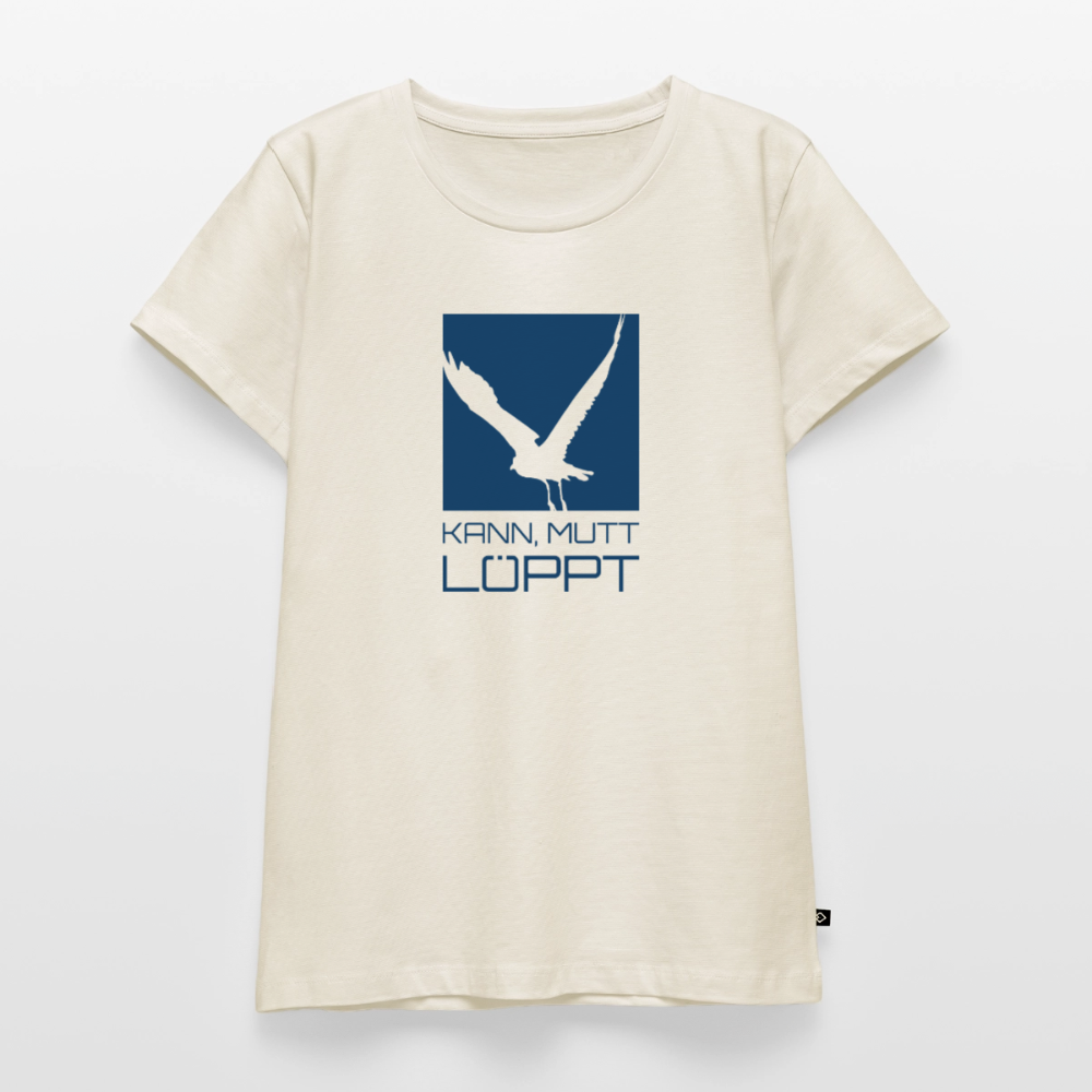 Damen Premium Bio T-Shirt - Kann, mutt, löppt - Naturweiß