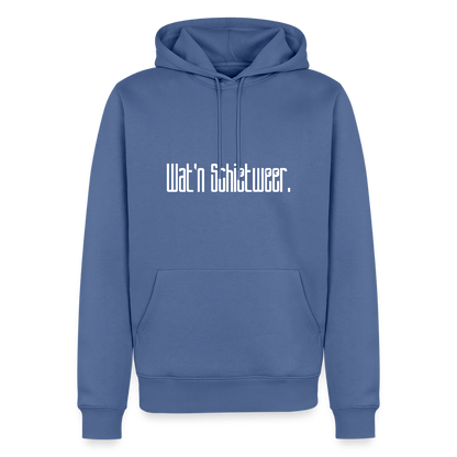 Herren Premium Hoodie - wat'n Schietweer (weiss) - Taubenblau