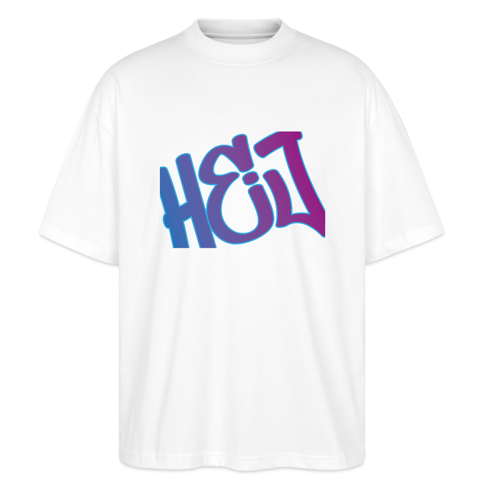 Unisex Oversized Bio T-Shirt - Hej - Weiß