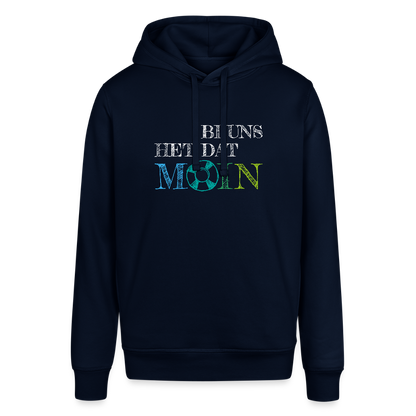 Unisex Bio-Hoodie - Bi uns het dat Moin (weiss) - Navy