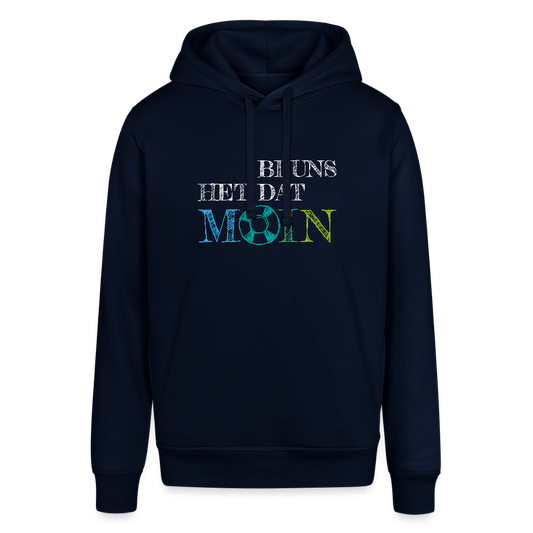 Unisex Bio-Hoodie - Bi uns het dat Moin (weiss) - Navy
