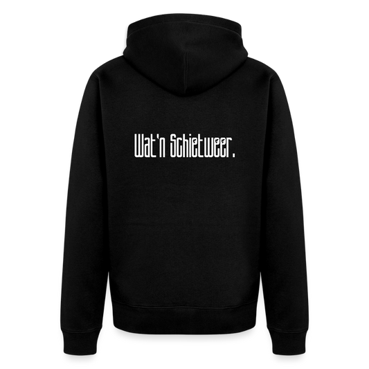 Herren Premium Kapuzenjacke - wat'n Schietweer (weiss) - Schwarz