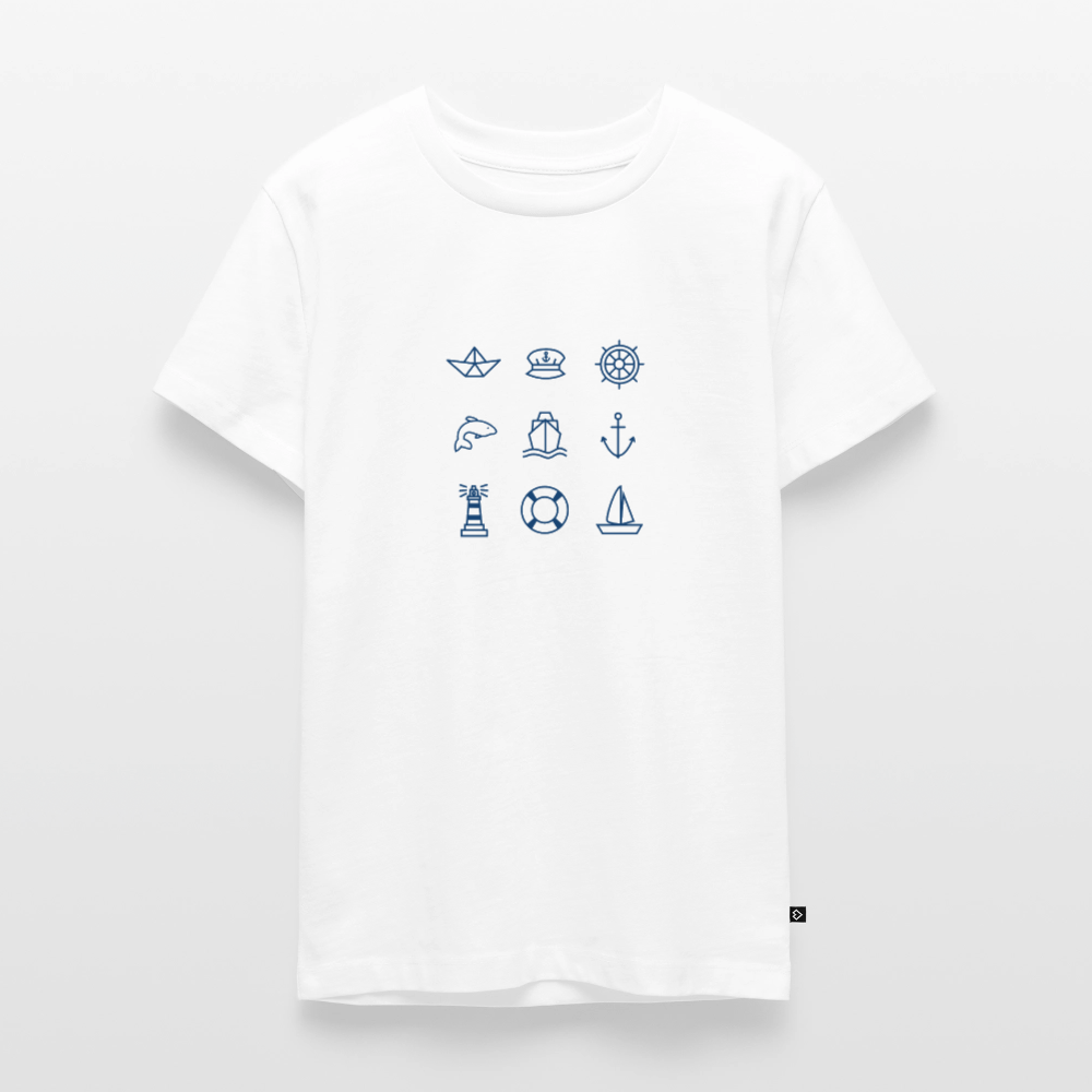 Teenager Premium T-Shirt - Nautik Doodles - Weiß