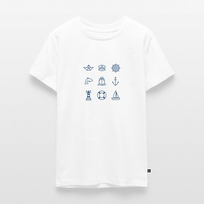 Teenager Premium T-Shirt - Nautik Doodles - Weiß