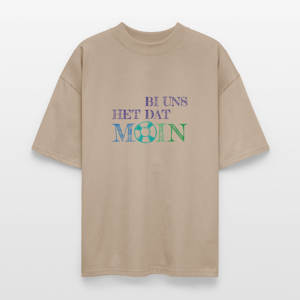Unisex Oversize Bio-T-Shirt - Bi uns het dat Moin - Steingrau