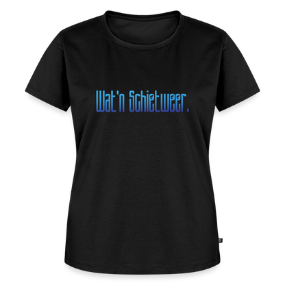 Damen Premium Bio T-Shirt - wat'n Schietweer - Schwarz