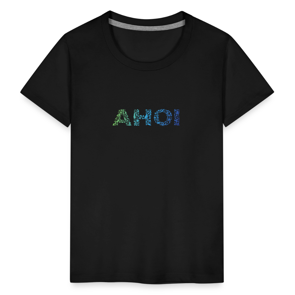 Kinder Premium T-Shirt - Ahoi doodles - Schwarz