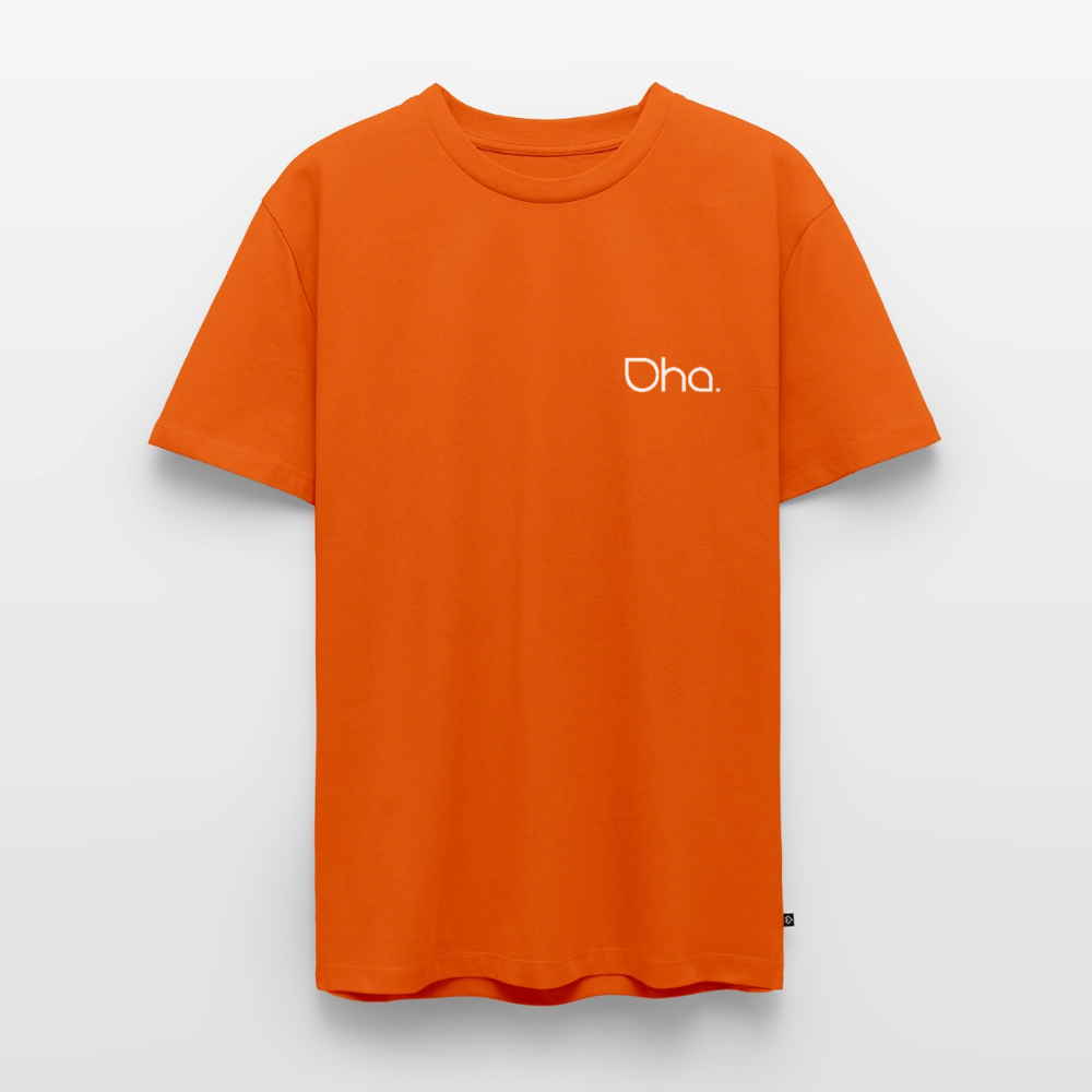 Oha - Herren Premium T-Shirt (weiß) - Orange 