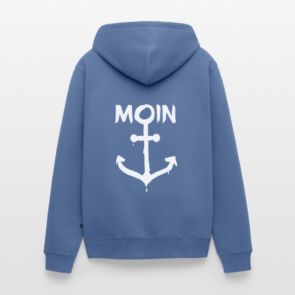 Herren Premium Kapuzenjacke - Moin Anker (weiss) - Taubenblau