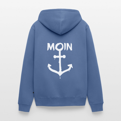 Herren Premium Kapuzenjacke - Moin Anker (weiss) - Taubenblau