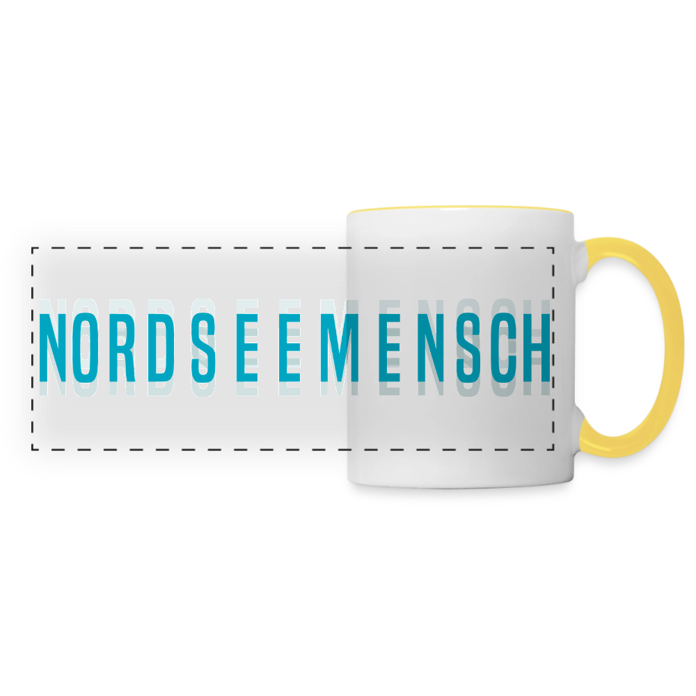 Nordseemensch - Panoramatasse - Weiß/Gelb