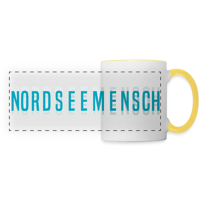 Nordseemensch - Panoramatasse - Weiß/Gelb