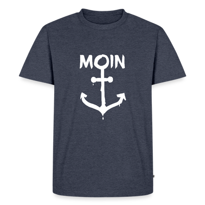 Herren Premium Bio T-Shirt - Moin Anker (weiss) - Jeansblau 