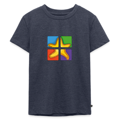 Kinder Premium T-Shirt - Seestern - Jeansblau 