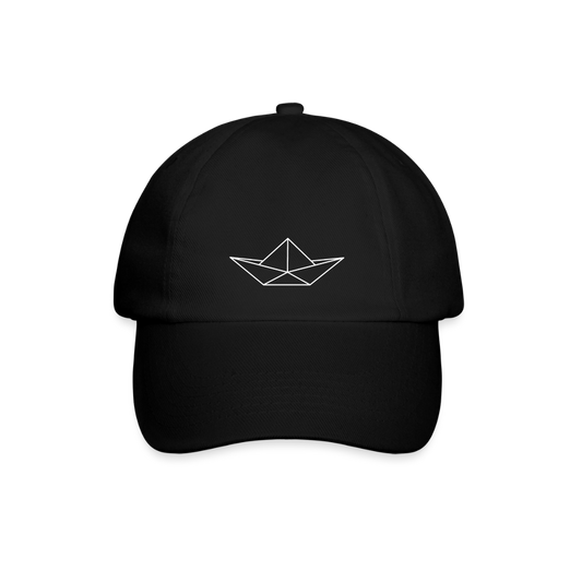 Baseballkappe - Origami Boot (weiss) - Schwarz/Schwarz