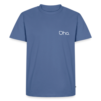 Oha - Herren Premium T-Shirt (weiß) - Taubenblau