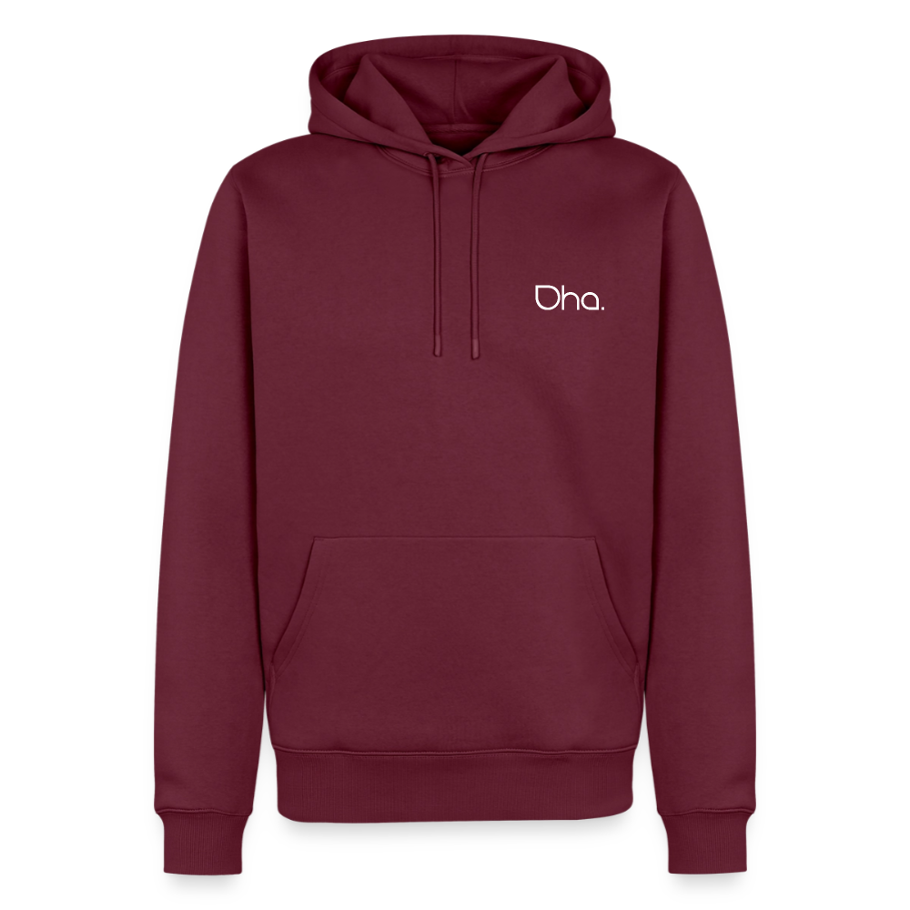 Oha (weiß) - Herren Premium Hoodie - Burgunderrot