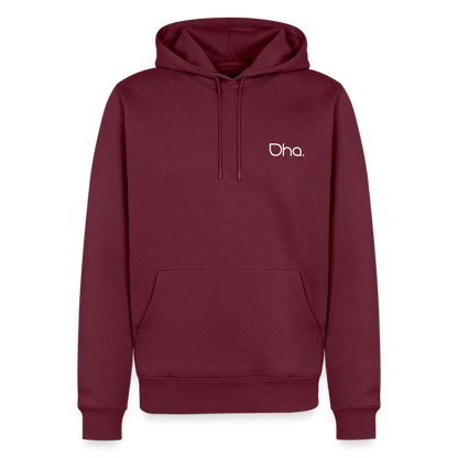 Oha (weiß) - Herren Premium Hoodie - Burgunderrot