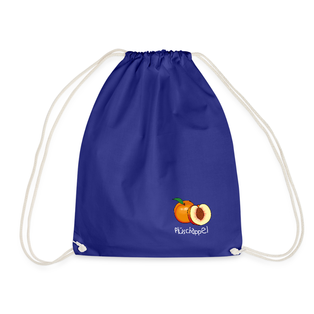 Turnbeutel - Plüschappel weiß - Königsblau