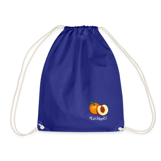 Turnbeutel - Plüschappel weiß - Königsblau