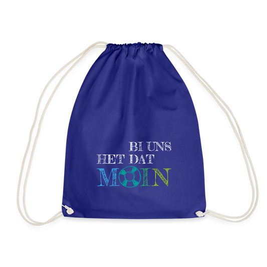 Turnbeutel - Bi uns het dat Moin (weiss) - Königsblau
