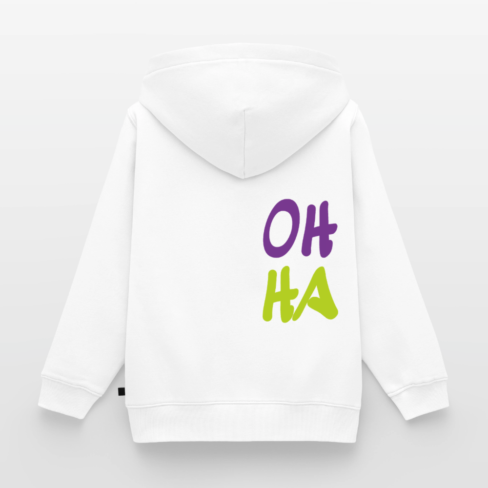 Kinder/Teenager Premium Hoodie "Oh ha" - Weiß