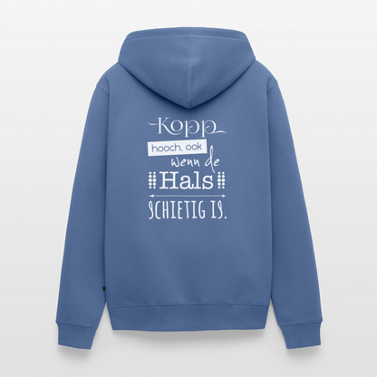 Herren Premium Kapuzenjacke  - Kopp hooch (weiss) - Taubenblau