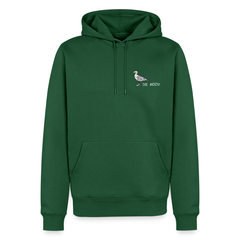 Herren Premium Hoodie - de Mööv (weiss) - Flaschengrün