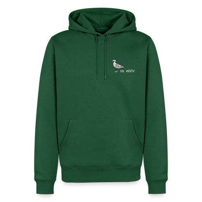 Herren Premium Hoodie - de Mööv (weiss) - Flaschengrün