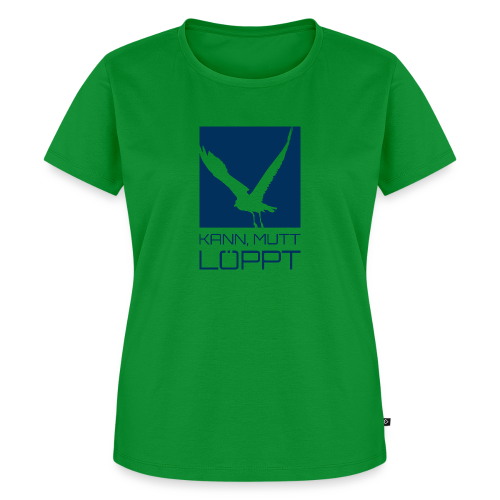 Damen Premium Bio T-Shirt - Kann, mutt, löppt - Grün