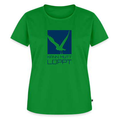 Damen Premium Bio T-Shirt - Kann, mutt, löppt - Grün