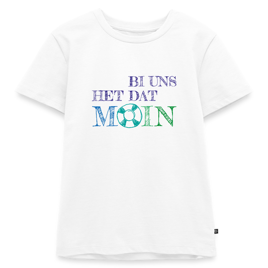 Kinder Premium T-Shirt - Bi uns het dat Moin - Weiß