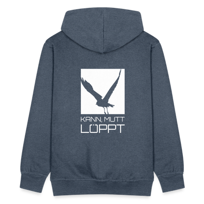 Herren Premium Kapuzenjacke - kann, mutt, löppt - Jeansblau