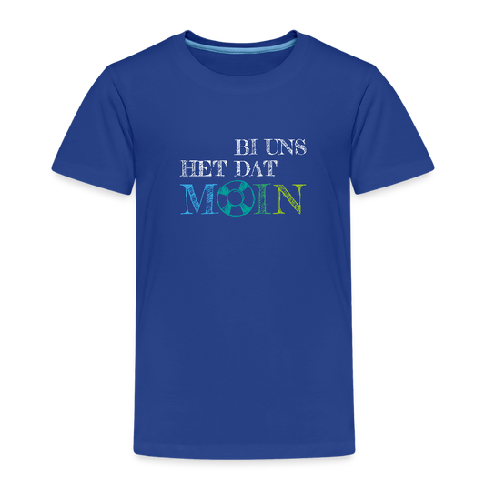 Kinder Premium T-Shirt - Bi uns het dat Moin (weiss) - Königsblau