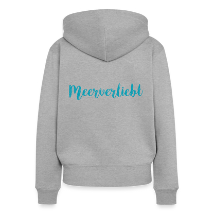 Damen Premium Kapuzenjacke - Meerverliebt - Grau meliert