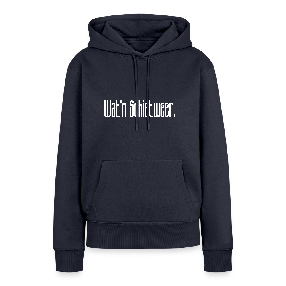Damen Premium Hoodie - wat'n Schietweer (weiss) - Navy