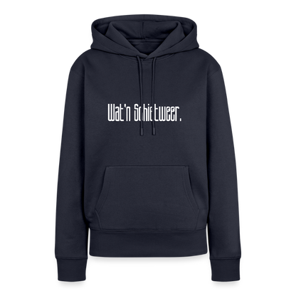 Damen Premium Hoodie - wat'n Schietweer (weiss) - Navy
