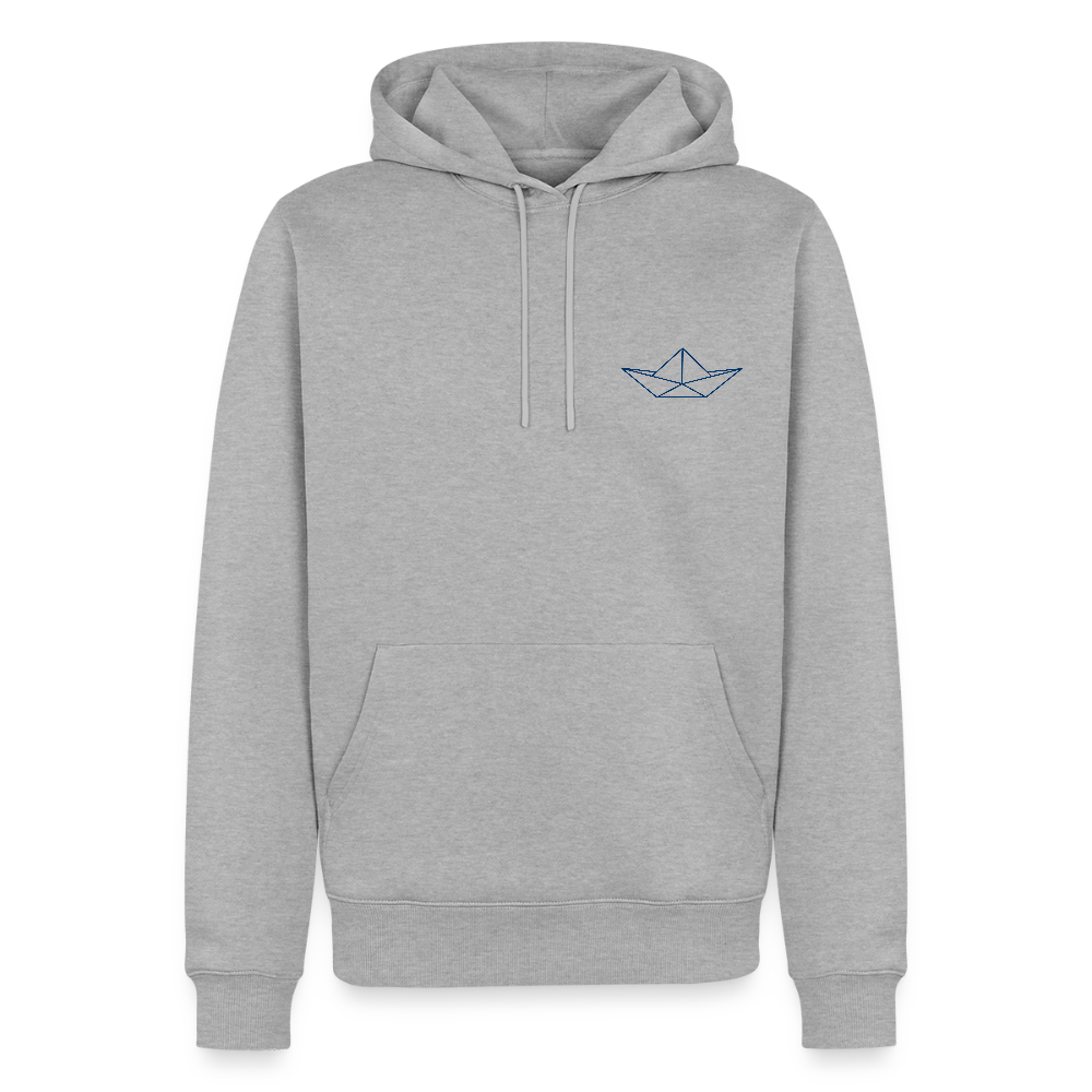 Herren Premium Hoodie - Origami Boot - Grau meliert