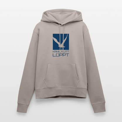 Damen Premium Hoodie - kann, mutt, löppt - Taupe