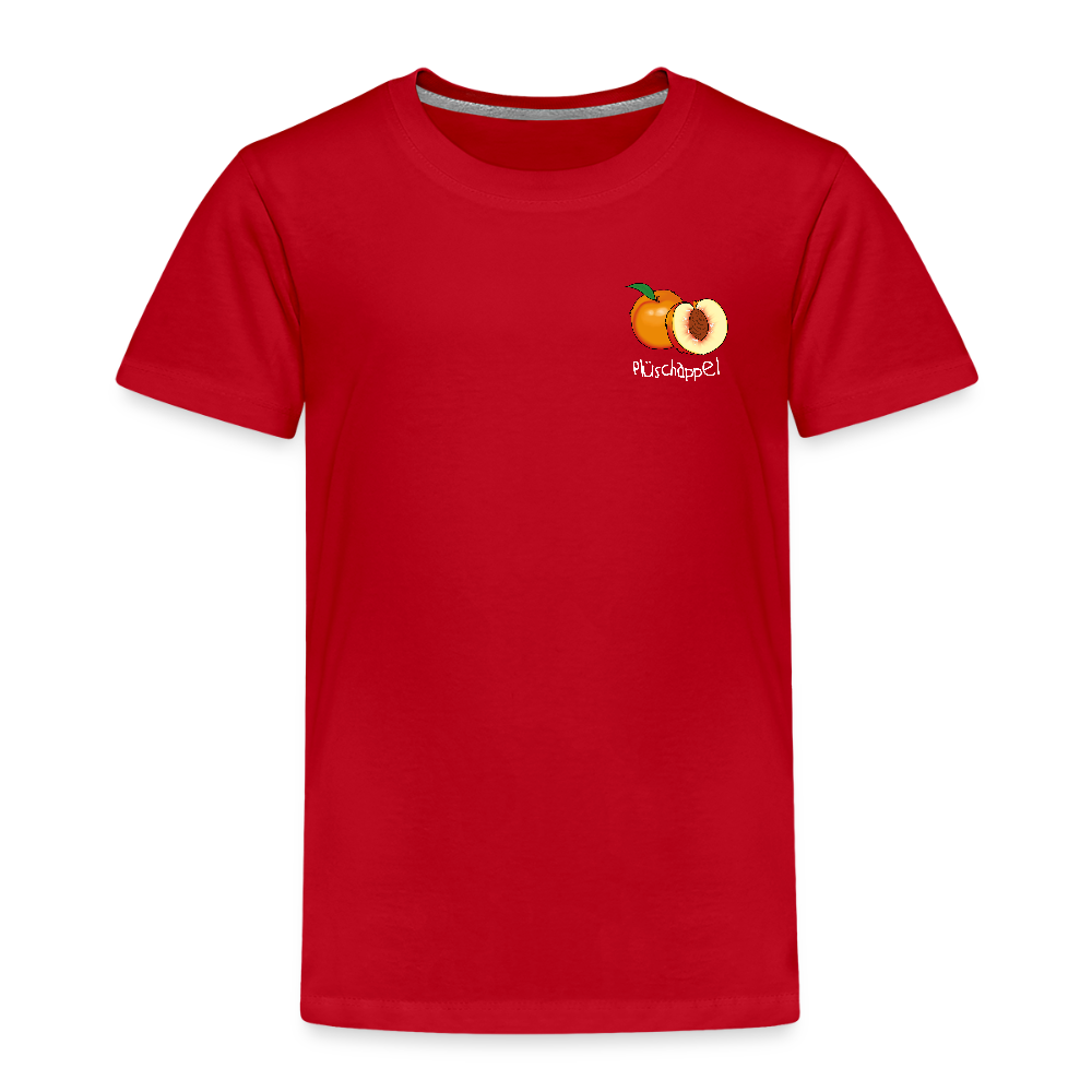 Kinder Premium T-Shirt - Plüschappel (weiss) - Rot
