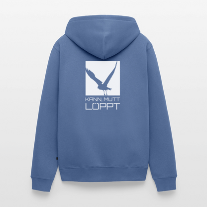 Herren Premium Kapuzenjacke - kann, mutt, löppt - Taubenblau