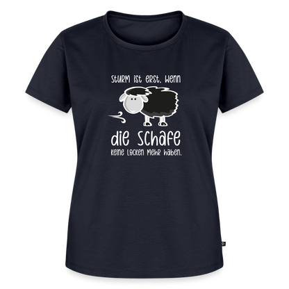 Damen Premium Bio T-Shirt - Schaf (weiss) - Navy