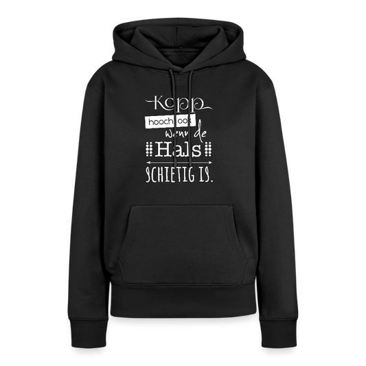 Damen Premium Hoodie - Kopp hooch (weiss) - Schwarz