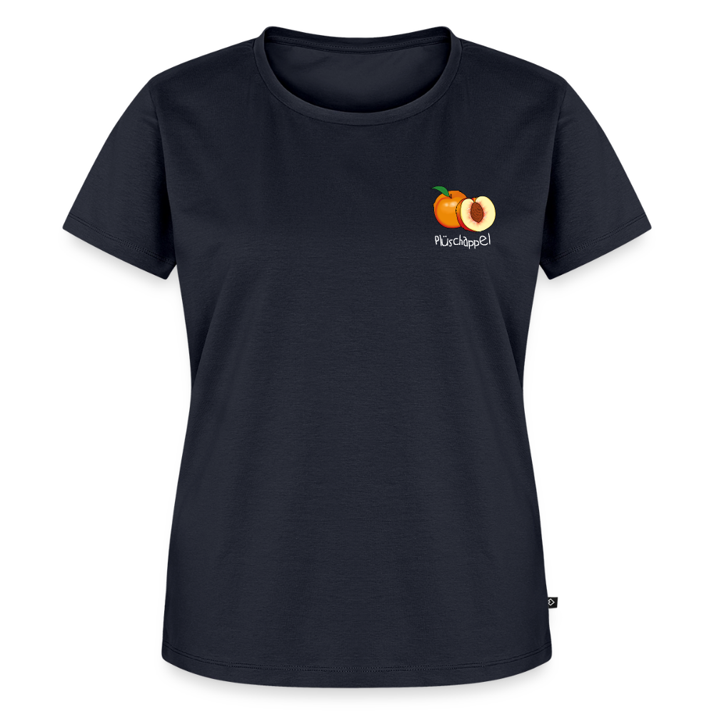 Damen Premium Bio T-Shirt - Plüschappel (weiß) - Navy
