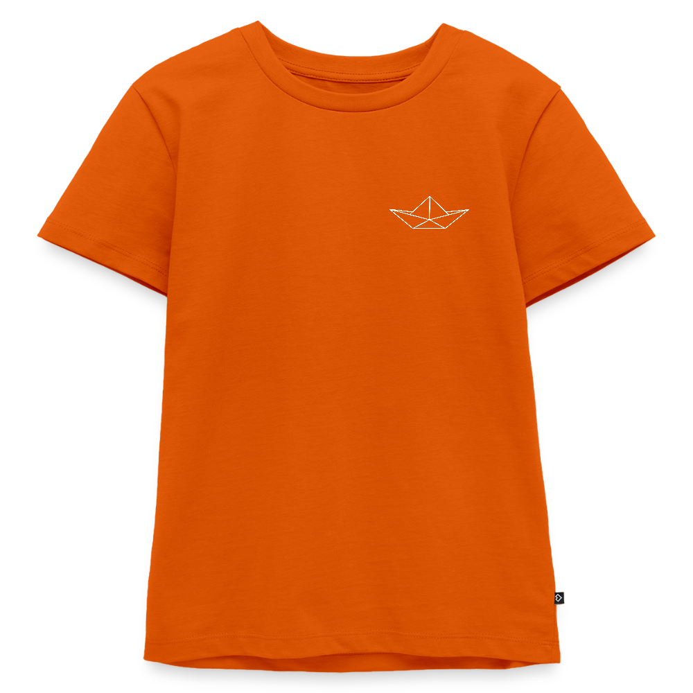 Kinder Premium T-Shirt - Origami Boot (weiss) - Orange 