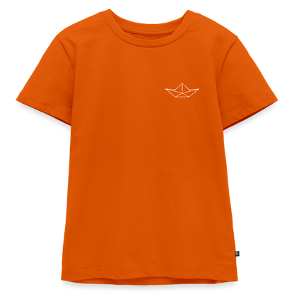Kinder Premium T-Shirt - Origami Boot (weiss) - Orange 